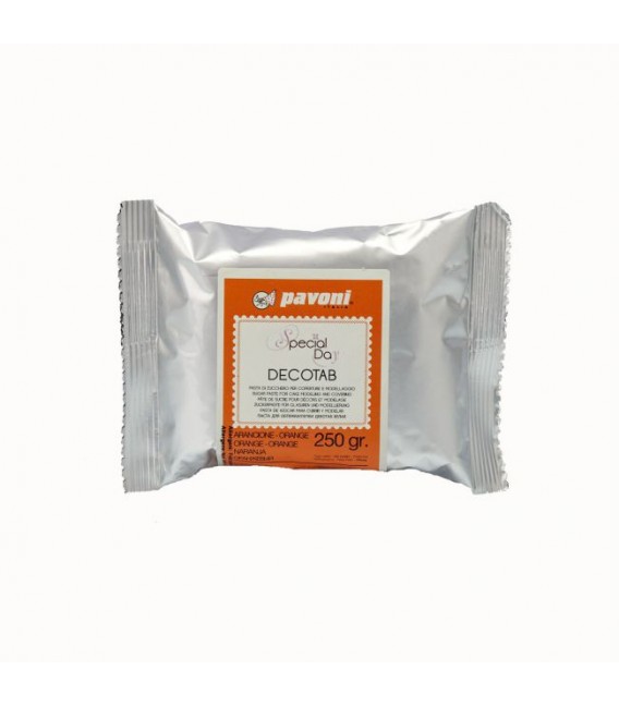 PASTA DI ZUCCHERO DECOTAB ARANCIO   250 GR