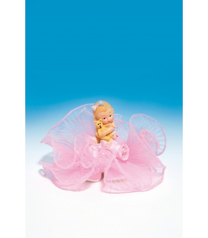 CAKE TOPPER BATTESIMO ROSA