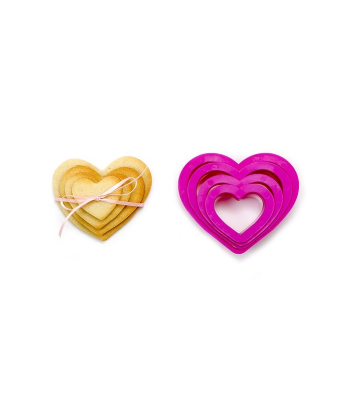 SET 4 TAGLIAPASTA CUORE LISCIO - Dolcidecorishop