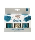 SET DECOR MIX ARGENTO E AZZURRO